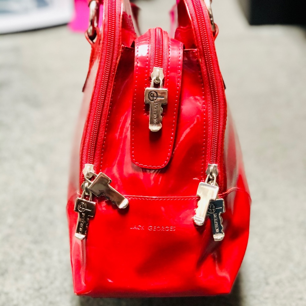 COPY - Jack Georges Red Patent Leather Tote
